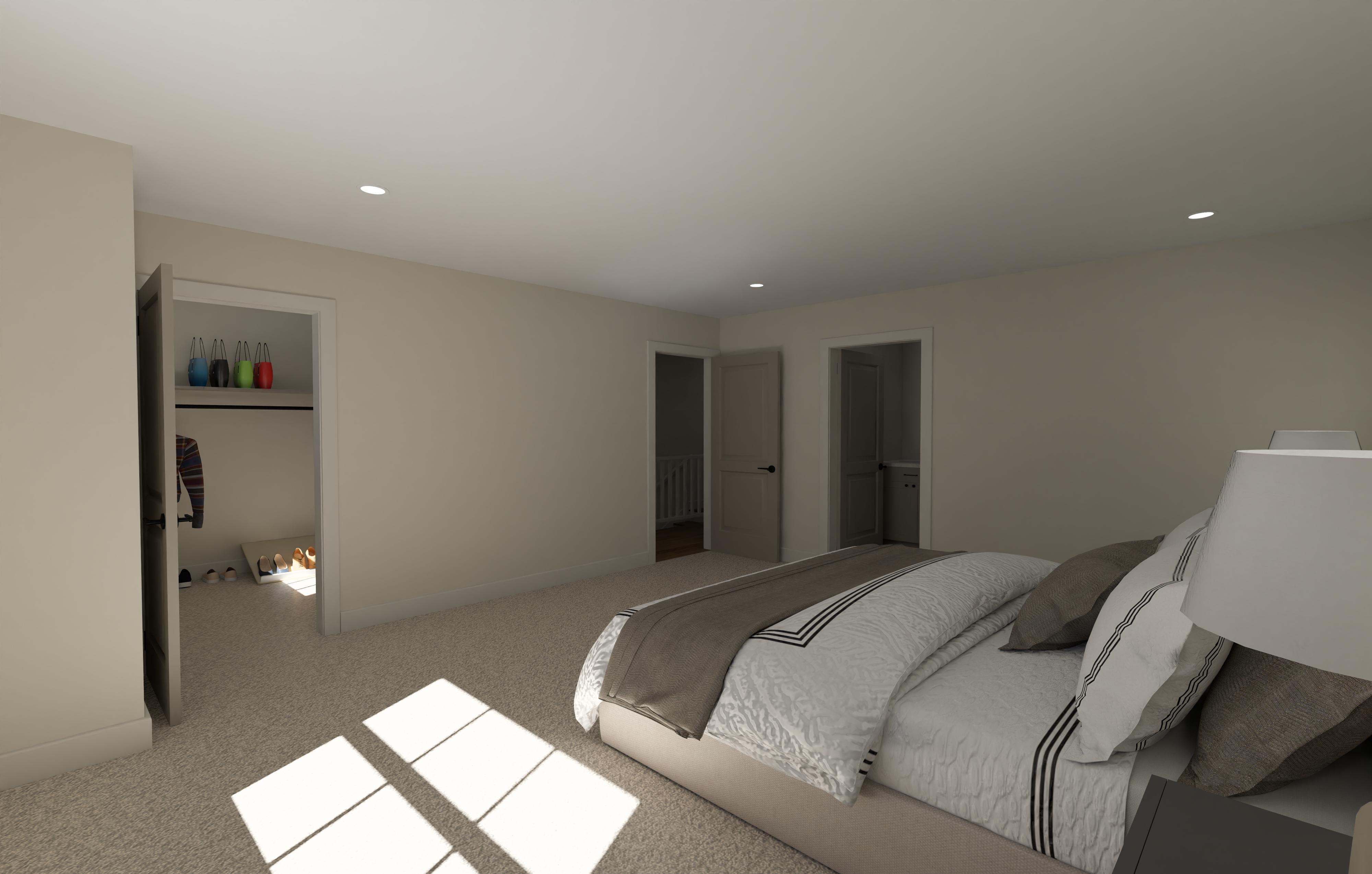 Master bedrooms view of the TwinYied duplex concept
