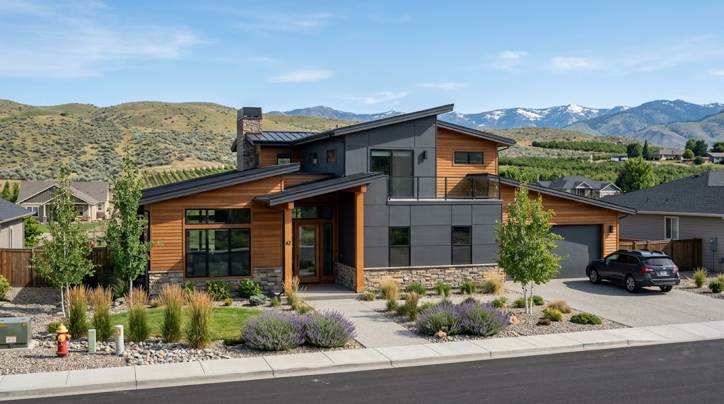 Custom home exterior in Central Washington by AnchorPoint